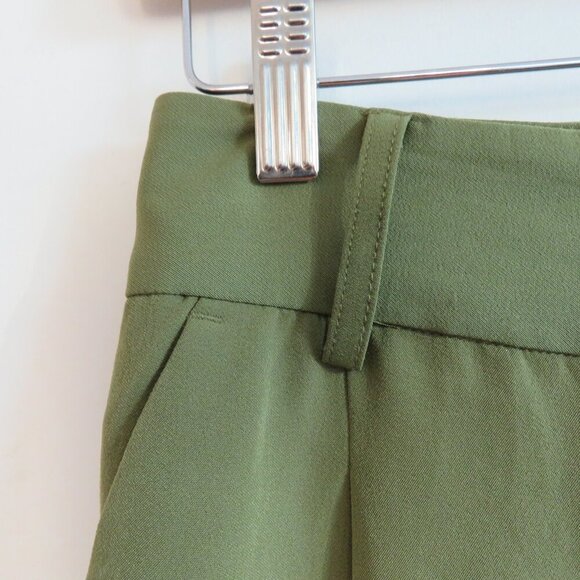 JASON WU High Rise Pleated Crepe Pants in Khaki Green Minimalist - Size US 2 - Picture 9 of 13